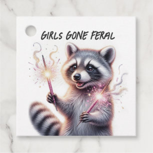 Girls Gone Feral Raccoon Bachelorette Party Favour Tags
