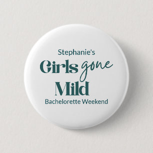Girls Gone Mild Elegant Bachelorette Beach Weekend 2 Inch Round Button