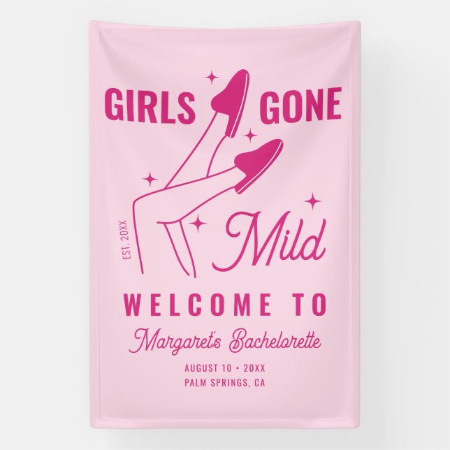 Girls Gone Mild Hand Drawn Bachelorette Welcome Banner (Vertical)