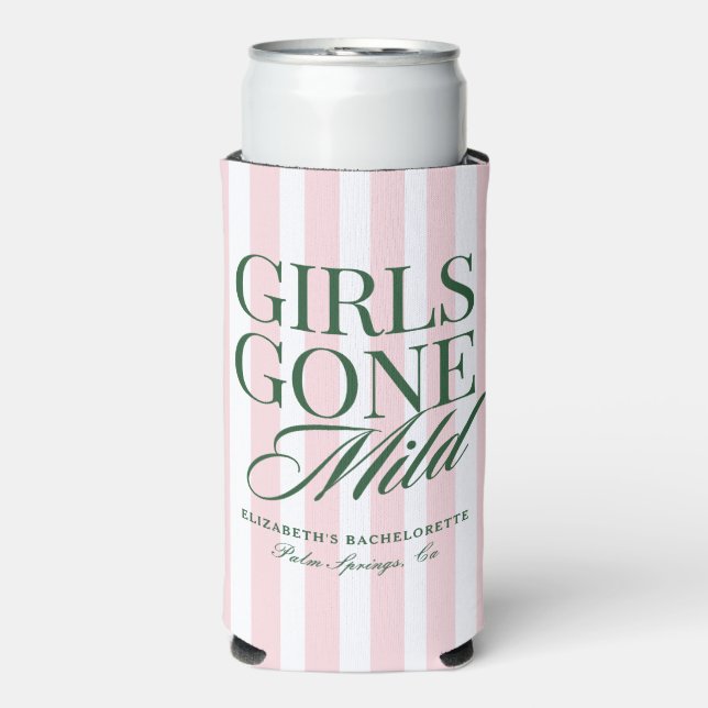 Girls Gone Mild Pajama Spa Bachelorette Weekend Seltzer Can Cooler (Seltzer Front)