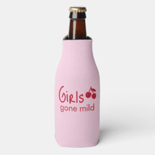 Girls Gone Mild Pink and Cherry Red Bachelorette Bottle Cooler