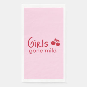 Girls Gone Mild Pink and Cherry Red Bachelorette Napkin