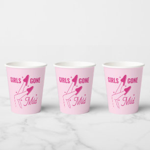 Girls Gone Mild Pink Sleepover Bachelorette Paper Cups