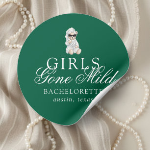 Girls Gone Mild Spa Bear Bachelorette Classic Round Sticker