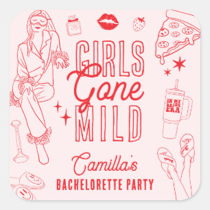Girls Gone Mild Spa Pajama Bachelorette Party Square Sticker
