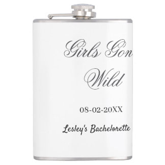 Girls Gone wild Bachelorette party name date bride Hip Flask