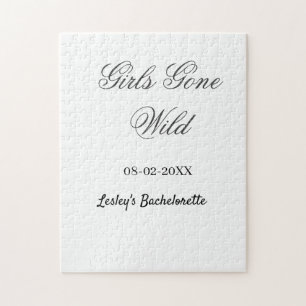 Girls Gone wild Bachelorette party name date bride Jigsaw Puzzle