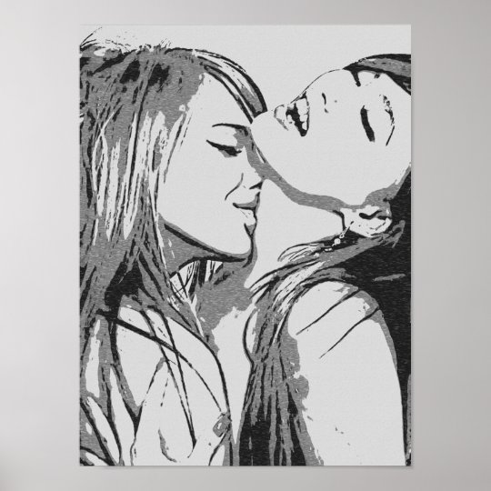 Girls Gone Wild Sexy Lesbians Kissing Bw Poster Zazzle Ca