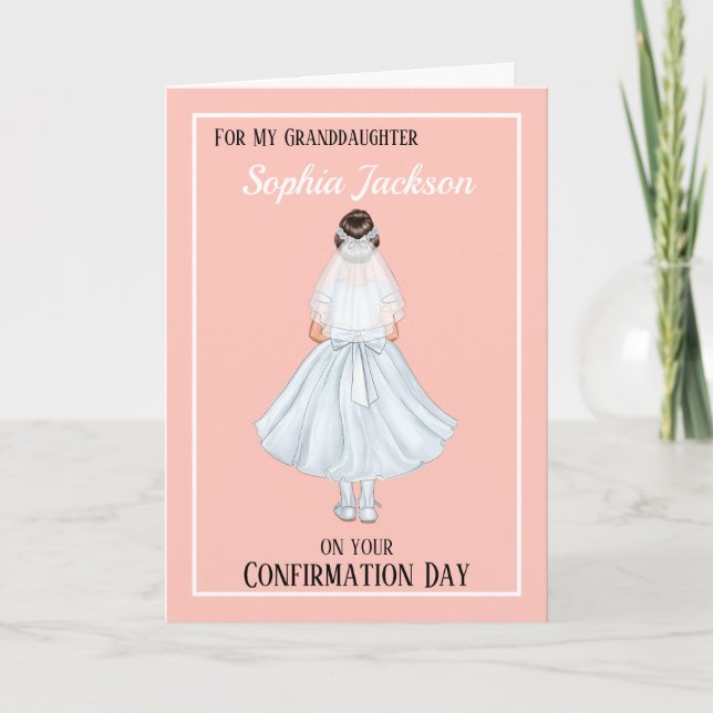 Girls Granddaughter Confirmation Card  (Front)