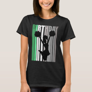Girls Green Cheerleading Birthday Colourful Vintag T-Shirt