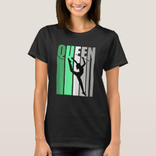 Girls Green Retro Rhythmic Gymnastics Queen Daught T-Shirt