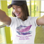 Girls Group Friends Custom Birthday Pink T-Shirt<br><div class="desc">This design may be personalized in the area provided by changing the photo and/or text. Or it can be customized by clicking Personalize this Template and then choosing the click to customize further option and delete or change the colour of the background, add text, change the text colour or style,...</div>