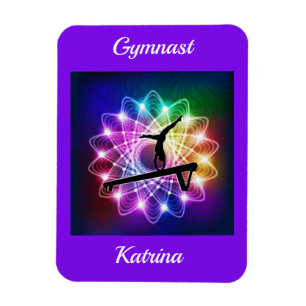 Girls Gymnast Balance Beam Personalized Magnet