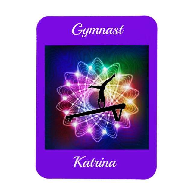 Girls Gymnast Balance Beam Personalized Magnet (Vertical)