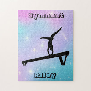 Girls Gymnast Gymnastics Balance Beam   Jigsaw Puzzle