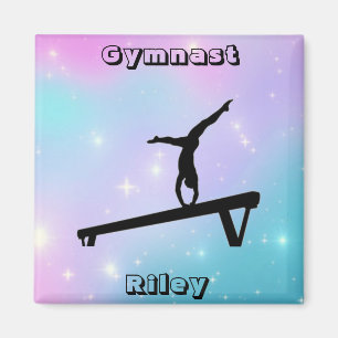 Girls Gymnast Gymnastics Balance Beam   Magnet