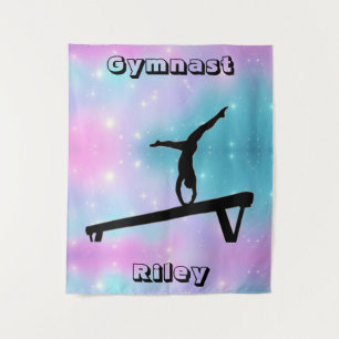 Girls Gymnast Gymnastics Balance Beam     Tapestry