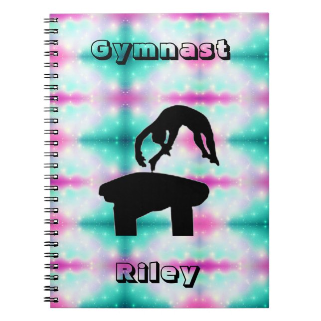 Girls Gymnast Vault Gymnastics Custom Notebook (Front)