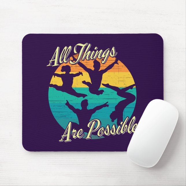 Girls Gymnastics - All Things are Possible Mouse Pad (With Mouse)