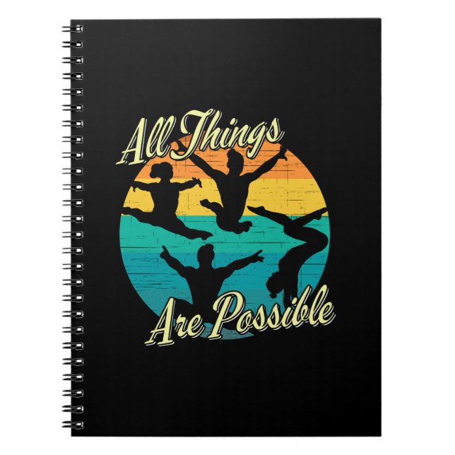 Girls Gymnastics - All Things are Possible Notebook (Front)