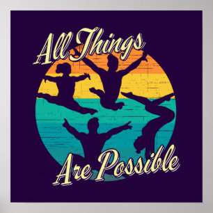Girls Gymnastics - All Things are Possible Poster