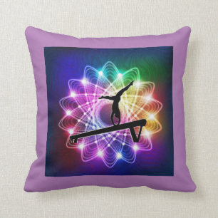 Girls Gymnastics Balance Beam Custom Name Pillow