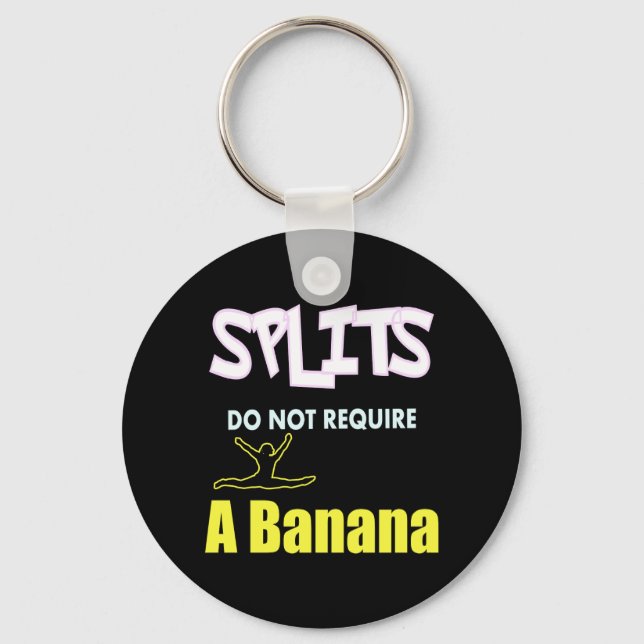 Girls Gymnastics Banana Splits Quote Keychain (Front)