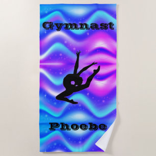 Girls Gymnastics Beach Serviette avec son nom!