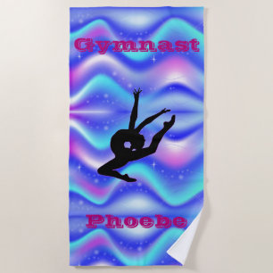 Girls Gymnastics Beach Towel with Her Name!