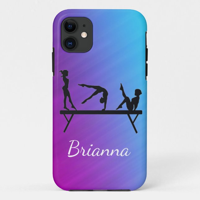 Girls Gymnastics Beam Personalized Case-Mate iPhone Case (Back)