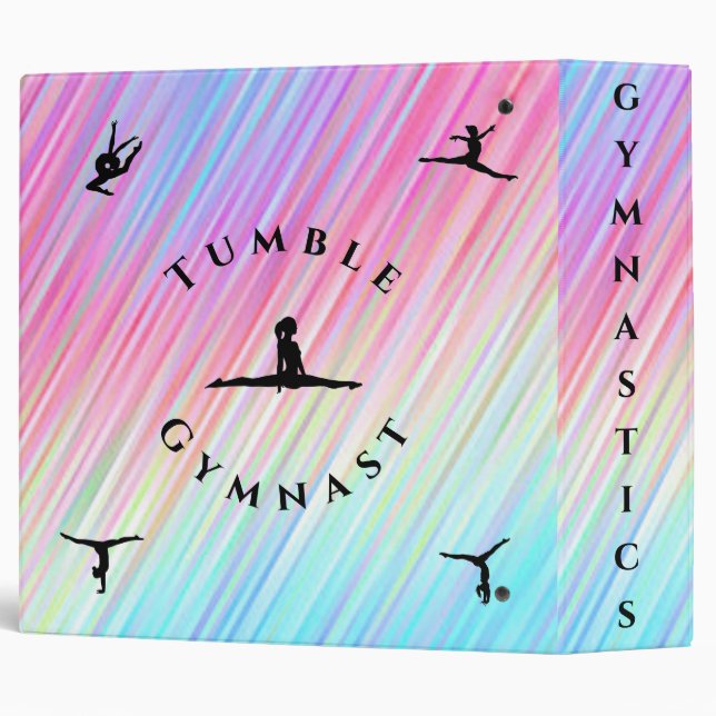 Girls Gymnastics Binder Personalized w/ Her Name (Back/Spine)