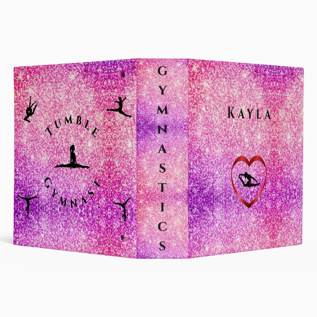Girls Gymnastics Binder Personalized w/ Her Name (Background)