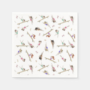 Girls Gymnastics Birthday Party Napkin