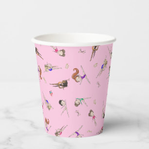 Girls Gymnastics Birthday Party Paper Cups