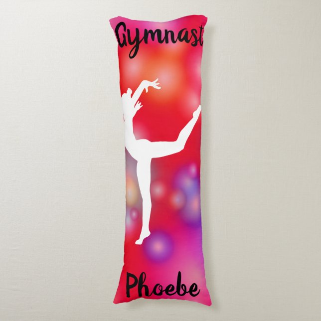 Girls Gymnastics Bubble Fun  Body Pillow (Front Vertical)