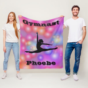Girls Gymnastics Bubbles  Fleece Blanket