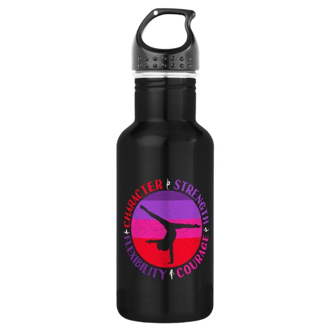 Girls Gymnastics Character Strength Courage 532 Ml Water Bottle (Front)