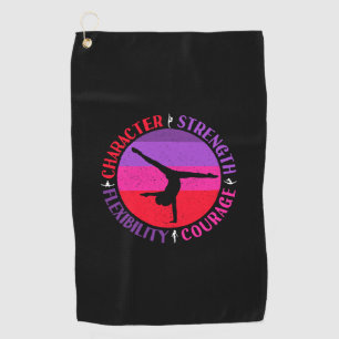 Girls Gymnastics Character Strength Courage Golf Towel