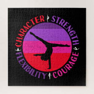 Girls Gymnastics Character Strength Courage Jigsaw Puzzle