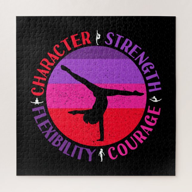 Girls Gymnastics Character Strength Courage Jigsaw Puzzle (Vertical)