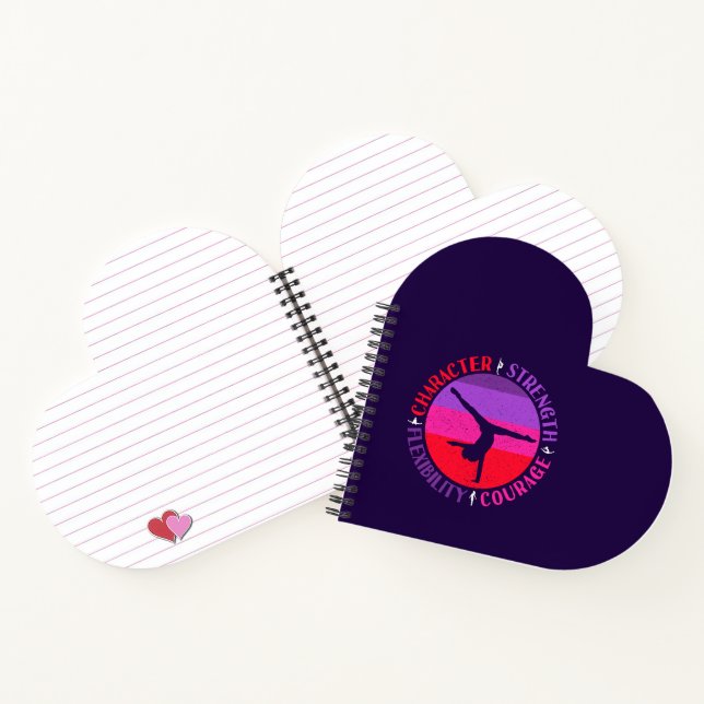 Girls Gymnastics Character Strength Courage Notebook (Inside)