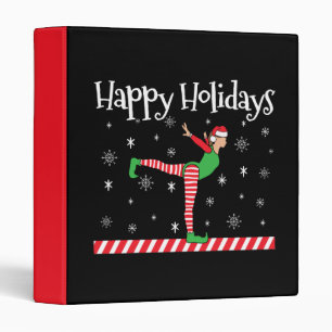 Girls Gymnastics Christmas Elf Binder