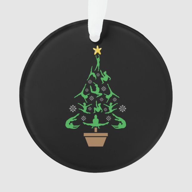 Girls Gymnastics Christmas Tree Ornament (Front)