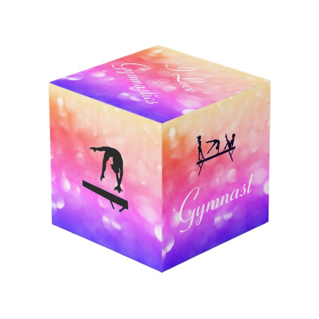 Girls Gymnastics Cube Customizable (Front Angled)
