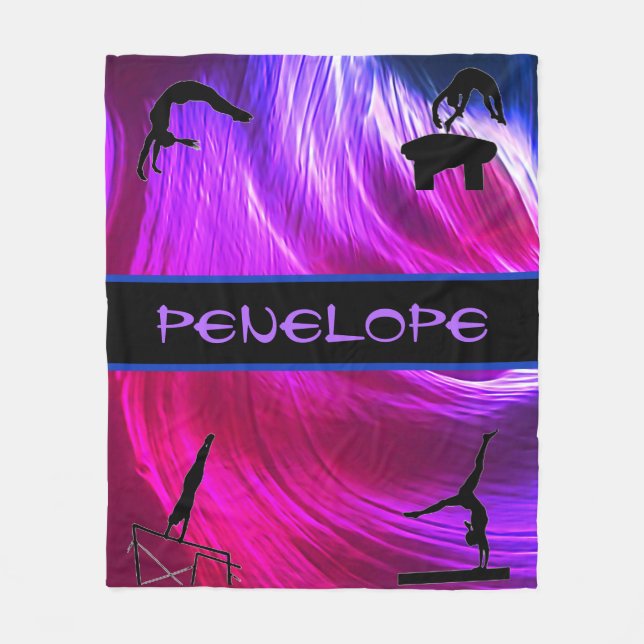 Girls Gymnastics Events Abstract   Fleece Blanket (Front)