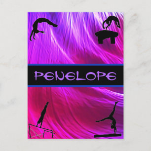 Girls Gymnastics Events Abstract  Postcard