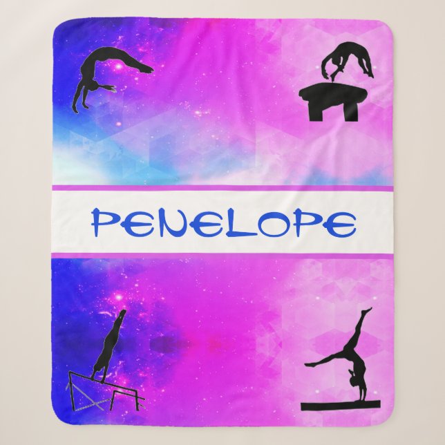 Girls Gymnastics Events Abstract Sherpa Blanket (Front)