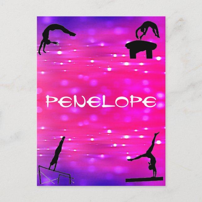 Girls Gymnastics Events Pink / Purple Postcard (Front)