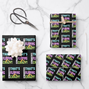 Girls Gymnastics - Flipping Crazy Wrapping Paper Sheet