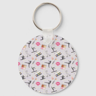 Girls Gymnastics - Girly Makeup Keychain